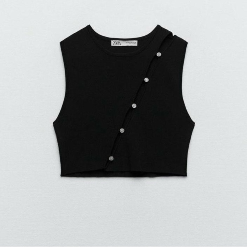 Zara Knit Top with Jewel Buttons